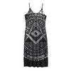 Silver And Black All Seeing Eye Print Jersey Midi Cami Dress