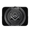 Silver And Black All Seeing Eye Print Laptop Sleeve