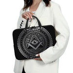Silver And Black All Seeing Eye Print Laptop Sleeve With Handle