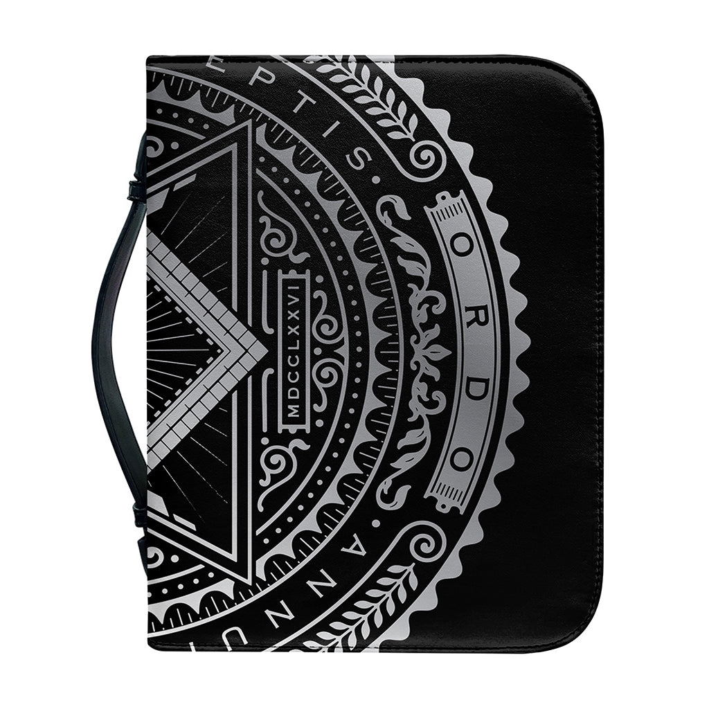 Silver And Black All Seeing Eye Print Leather Bible Cover