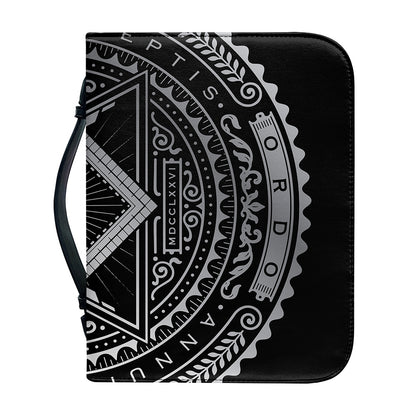 Silver And Black All Seeing Eye Print Leather Bible Cover