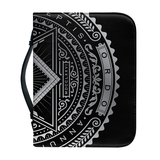Silver And Black All Seeing Eye Print Leather Bible Cover