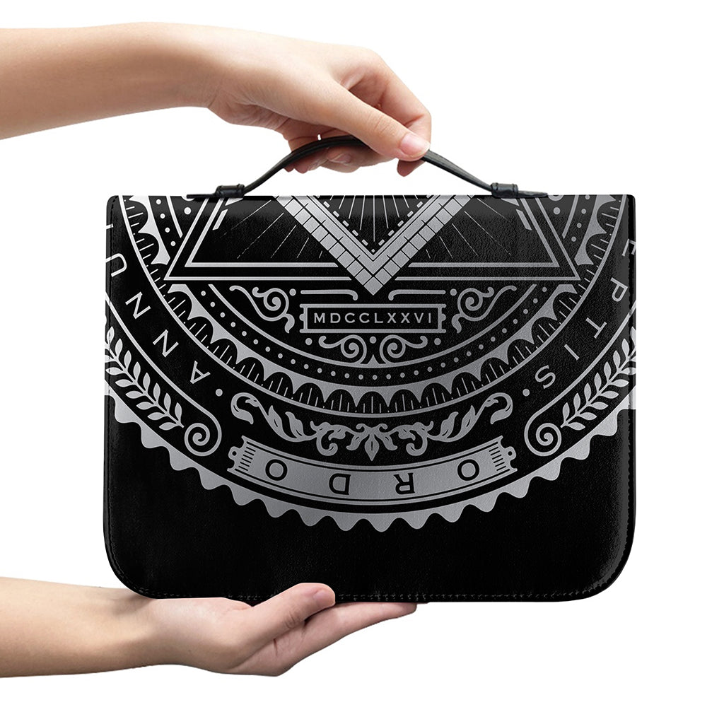 Silver And Black All Seeing Eye Print Leather Bible Cover