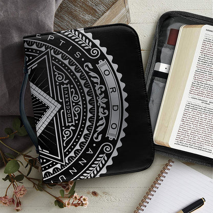 Silver And Black All Seeing Eye Print Leather Bible Cover