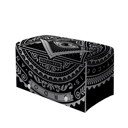 Silver And Black All Seeing Eye Print Leather Tissue Box Cover