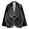 Silver And Black All Seeing Eye Print Men's Blazer