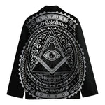 Silver And Black All Seeing Eye Print Men's Blazer