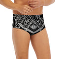 Silver And Black All Seeing Eye Print Men's Briefs