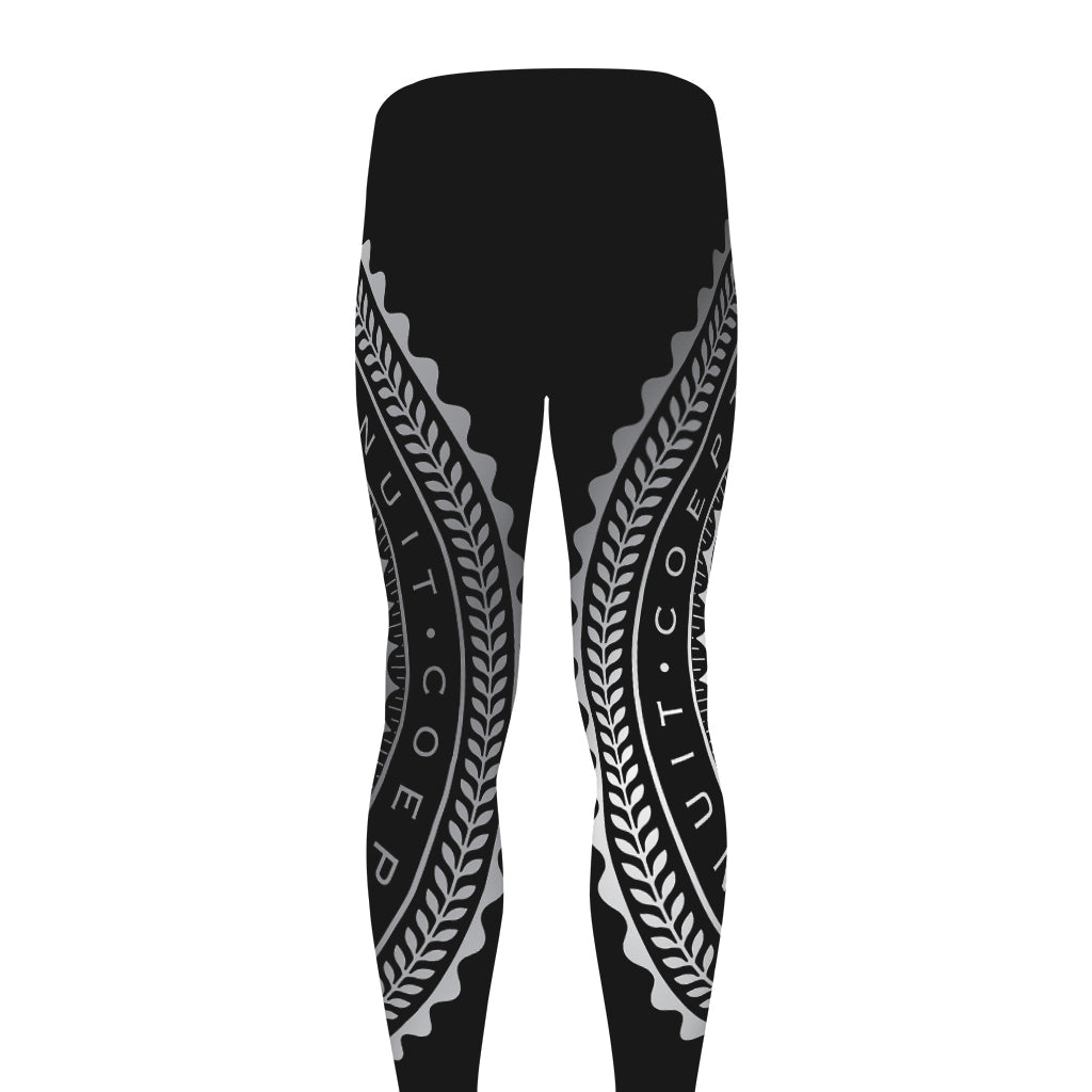 Silver And Black All Seeing Eye Print Men's leggings