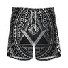 Silver And Black All Seeing Eye Print Men's Sports Shorts