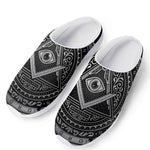 Silver And Black All Seeing Eye Print Mesh Casual Shoes