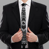 Silver And Black All Seeing Eye Print Necktie