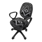 Silver And Black All Seeing Eye Print Office Chair Cover