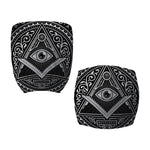 Silver And Black All Seeing Eye Print Office Chair Cover
