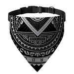 Silver And Black All Seeing Eye Print Over The Collar Dog Bandana