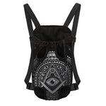 Silver And Black All Seeing Eye Print Pet Carrier Backpack