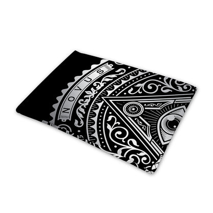 Silver And Black All Seeing Eye Print Pet Cooling Mat Cover