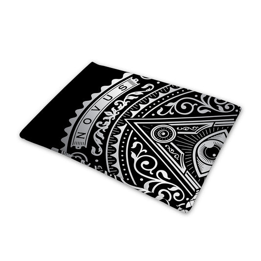 Silver And Black All Seeing Eye Print Pet Cooling Mat Cover