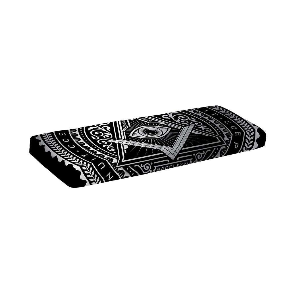 Silver And Black All Seeing Eye Print Piano Keyboard Cover