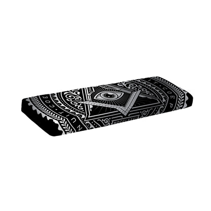 Silver And Black All Seeing Eye Print Piano Keyboard Cover