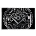 Silver And Black All Seeing Eye Print Placemat