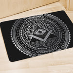 Silver And Black All Seeing Eye Print Polyester Doormat