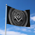 Silver And Black All Seeing Eye Print Polyester Flag