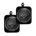 Silver And Black All Seeing Eye Print Pot Holders