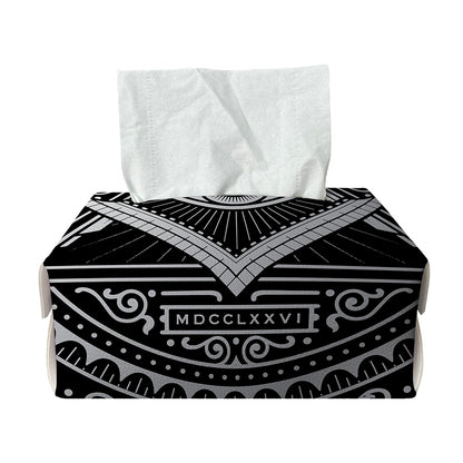 Silver And Black All Seeing Eye Print Rectangle Tissue Box Cover