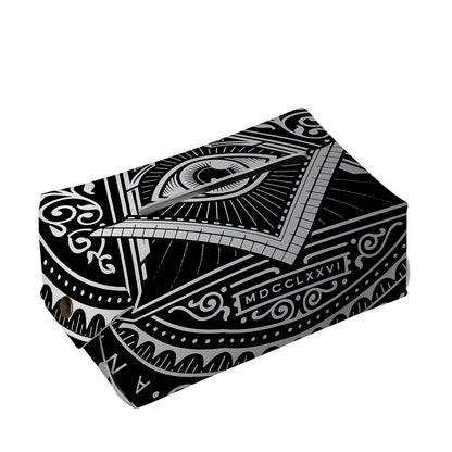 Silver And Black All Seeing Eye Print Rectangle Tissue Box Cover