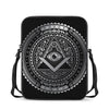 Silver And Black All Seeing Eye Print Rectangular Crossbody Bag