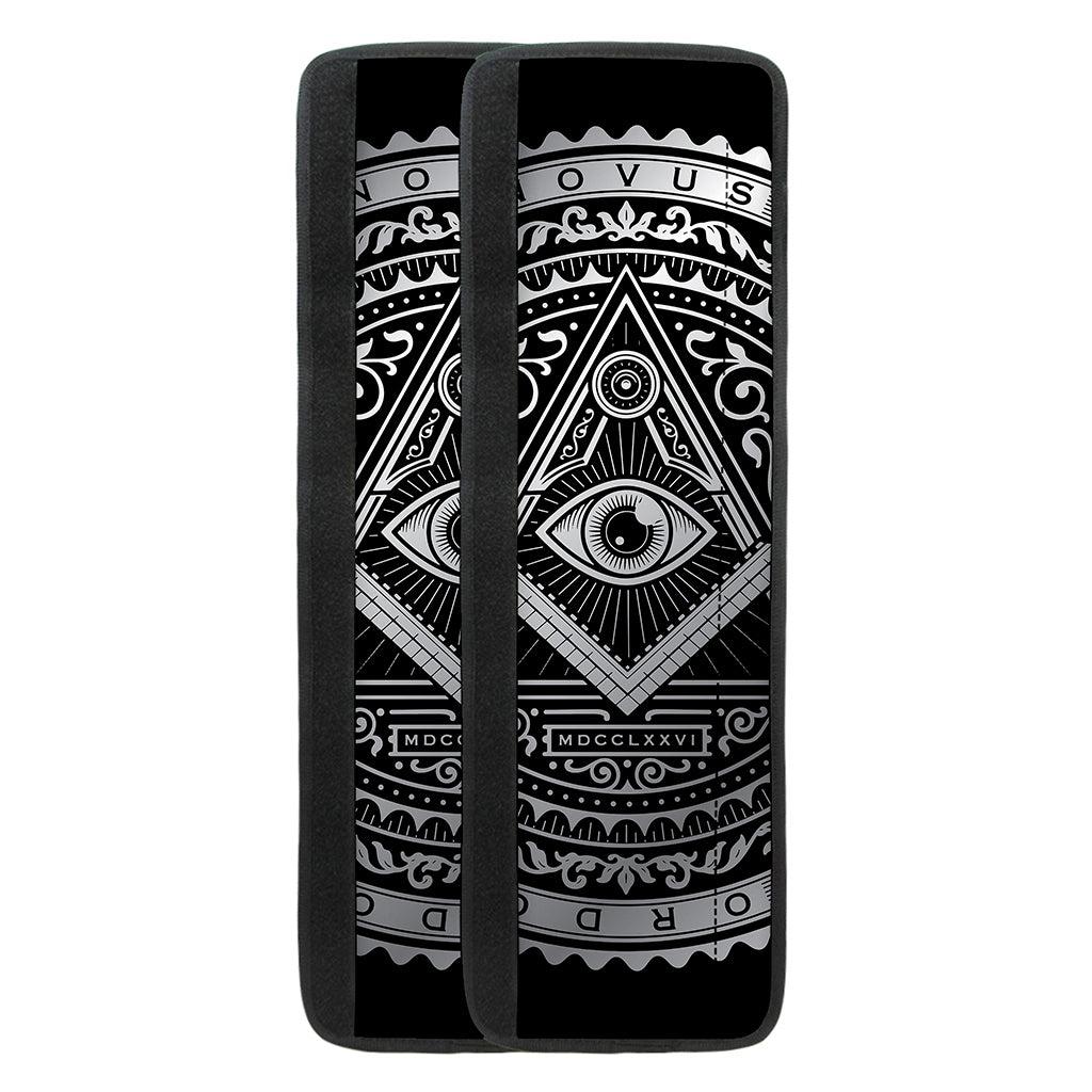 Silver And Black All Seeing Eye Print Refrigerator Handle Covers