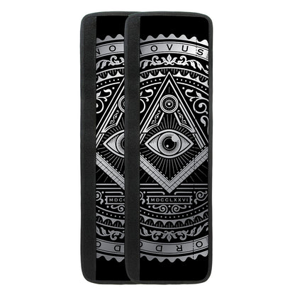Silver And Black All Seeing Eye Print Refrigerator Handle Covers