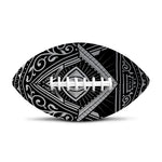 Silver And Black All Seeing Eye Print Rugby Ball