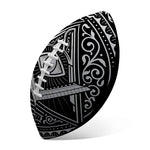 Silver And Black All Seeing Eye Print Rugby Ball