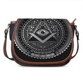 Silver And Black All Seeing Eye Print Saddle Bag