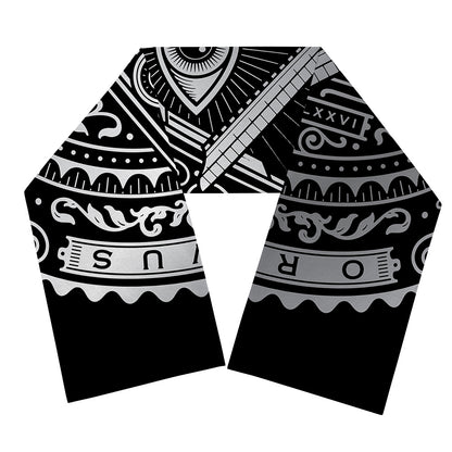 Silver And Black All Seeing Eye Print Scarf