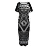 Silver And Black All Seeing Eye Print Short Sleeve Long Nightdress