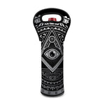 Silver And Black All Seeing Eye Print Single Neoprene Wine Tote