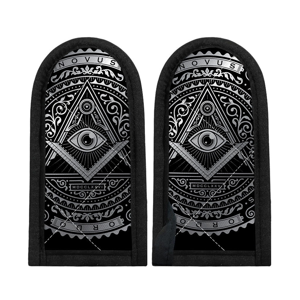 Silver And Black All Seeing Eye Print Skillet Handle Cover