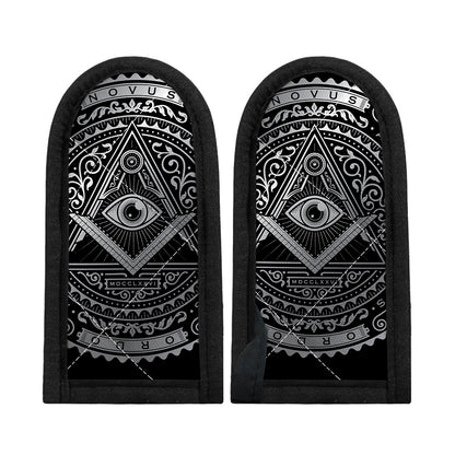 Silver And Black All Seeing Eye Print Skillet Handle Cover