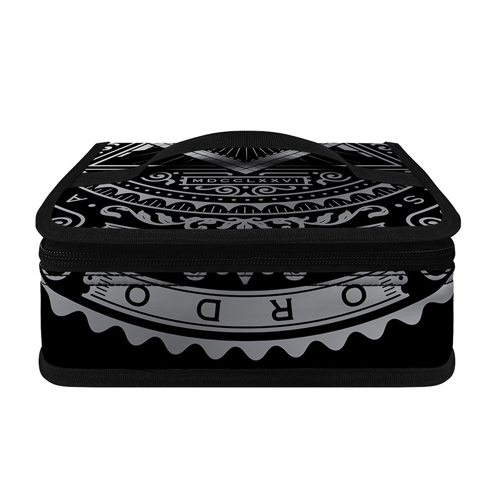 Silver And Black All Seeing Eye Print Small Lunch Bag
