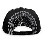 Silver And Black All Seeing Eye Print Snapback Cap