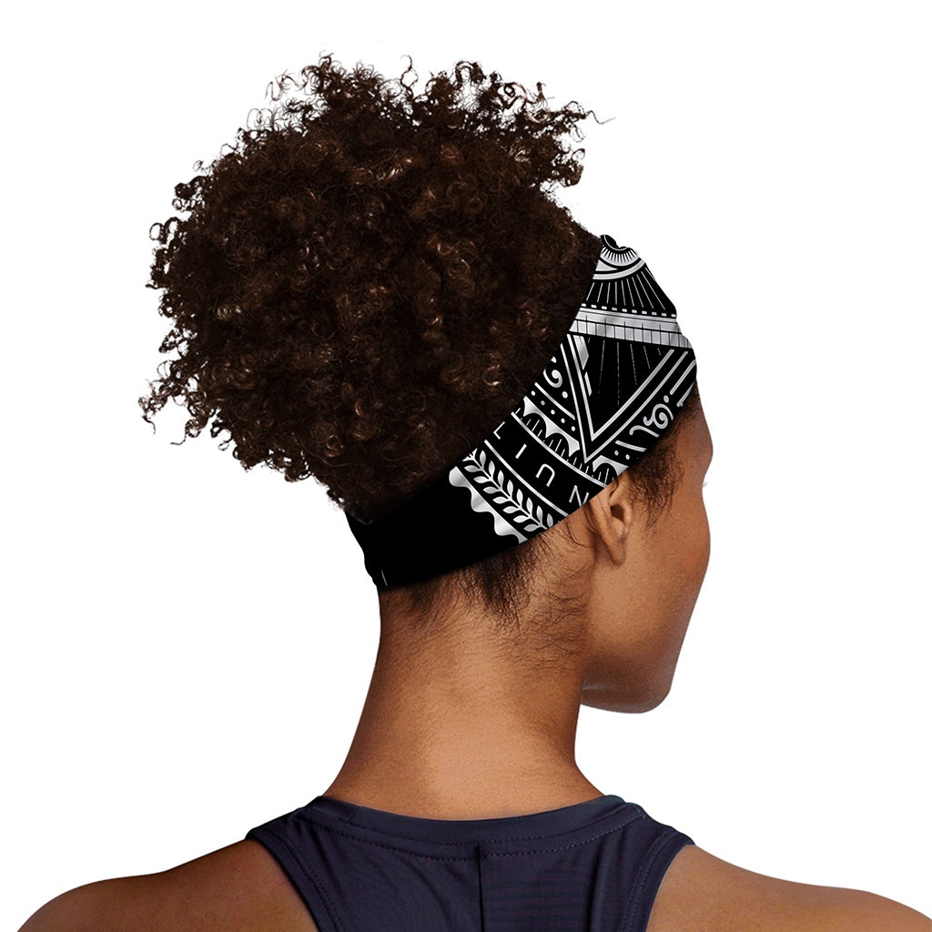 Silver And Black All Seeing Eye Print Sports Headband