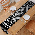 Silver And Black All Seeing Eye Print Table Runner