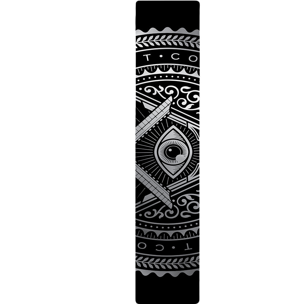 Silver And Black All Seeing Eye Print Table Runner