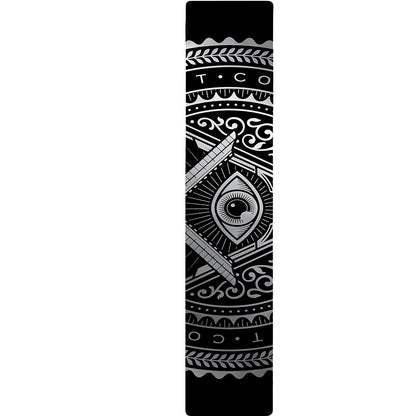 Silver And Black All Seeing Eye Print Table Runner