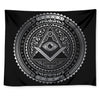 Silver And Black All Seeing Eye Print Tapestry