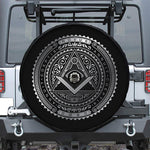 Silver And Black All Seeing Eye Print Tire Cover With Camera Hole