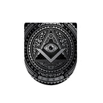 Silver And Black All Seeing Eye Print Toilet Lid Cover